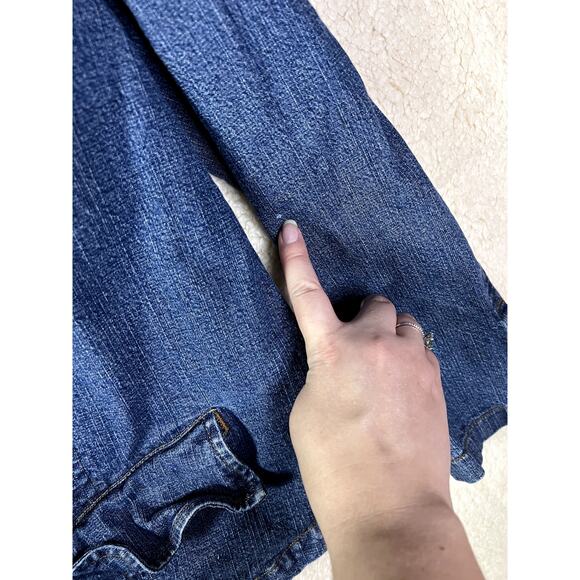 Oh! Mamma Maternity Jean Jacket Women's Size Large Pregnancy Cowgirl Fall Cozy - Picture 5 of 9